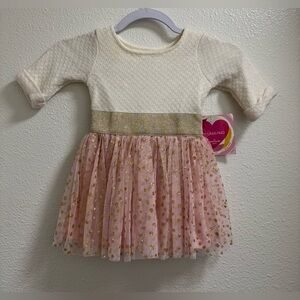 Youngland Knit Dress Ruffle Sparkle Tutu Skirt Girls 3T